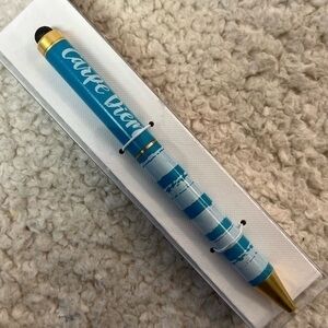 Studio Oh! "Carpe Diem" Stylus Pen Turquoise Blue & White